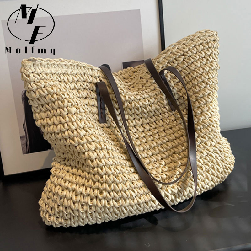 Bolsos de mano de paja tejida, - Luxury Bags Tote reseña y precio